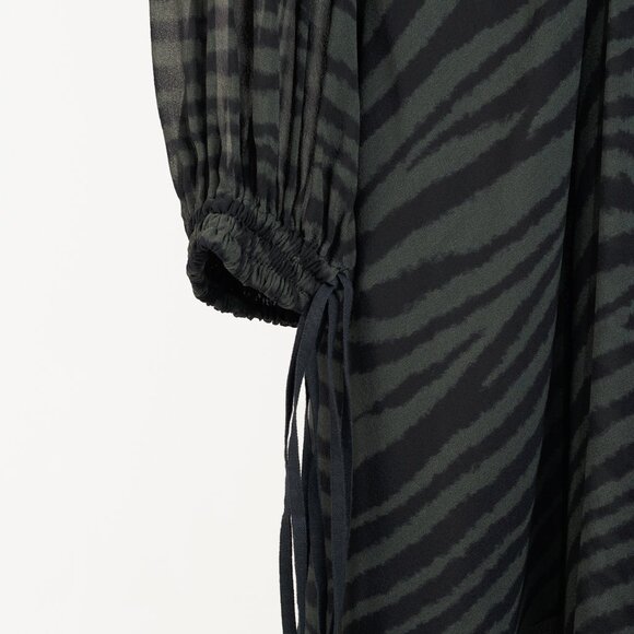 Proenza Schouler Green & Black Zebra Silk Long-Sleeve Dress - Picture 6 of 11